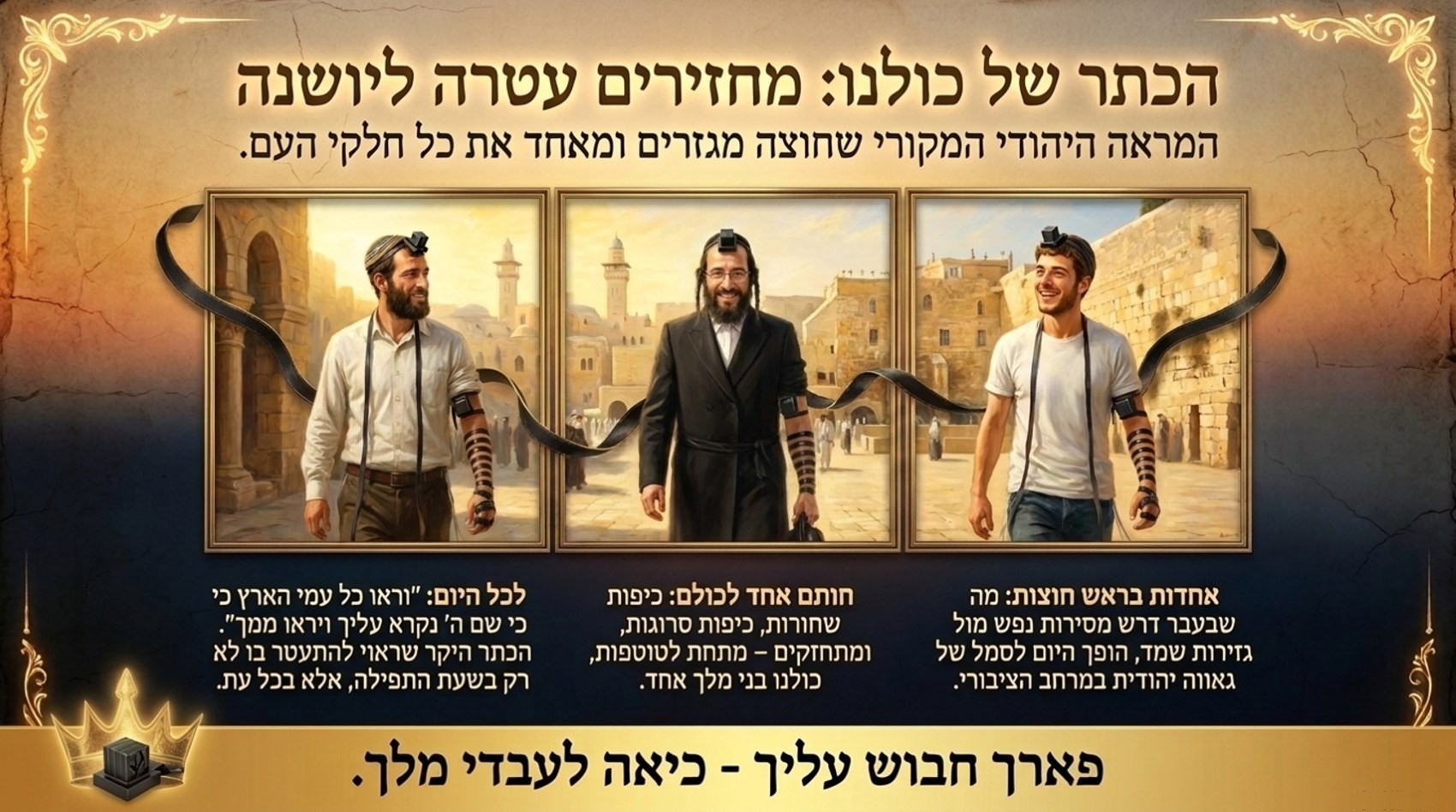 הכתר של כולנו — מחזירים עטרה ליושנה